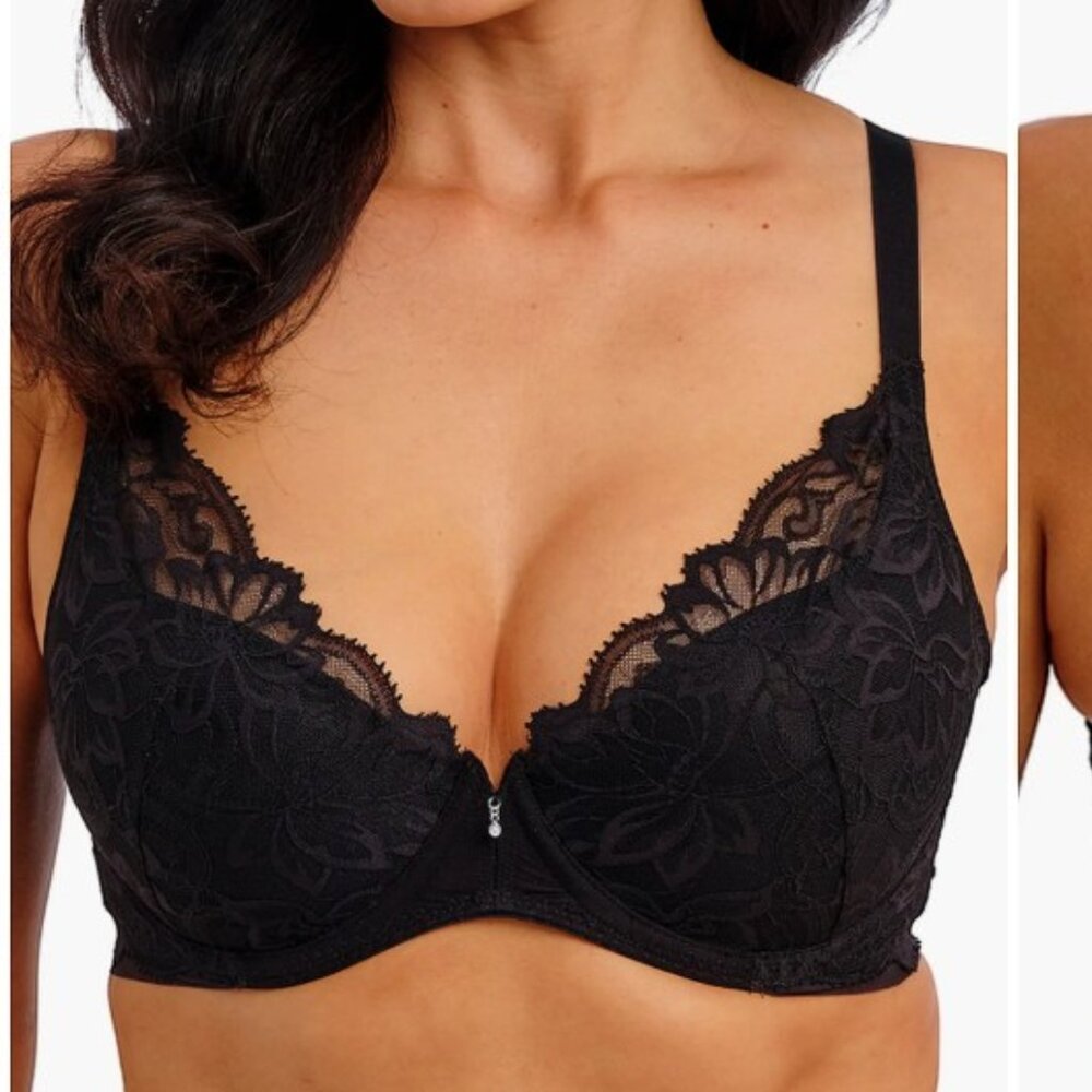 Wacoal Abellia Plunge Push Up Bra 38D Black